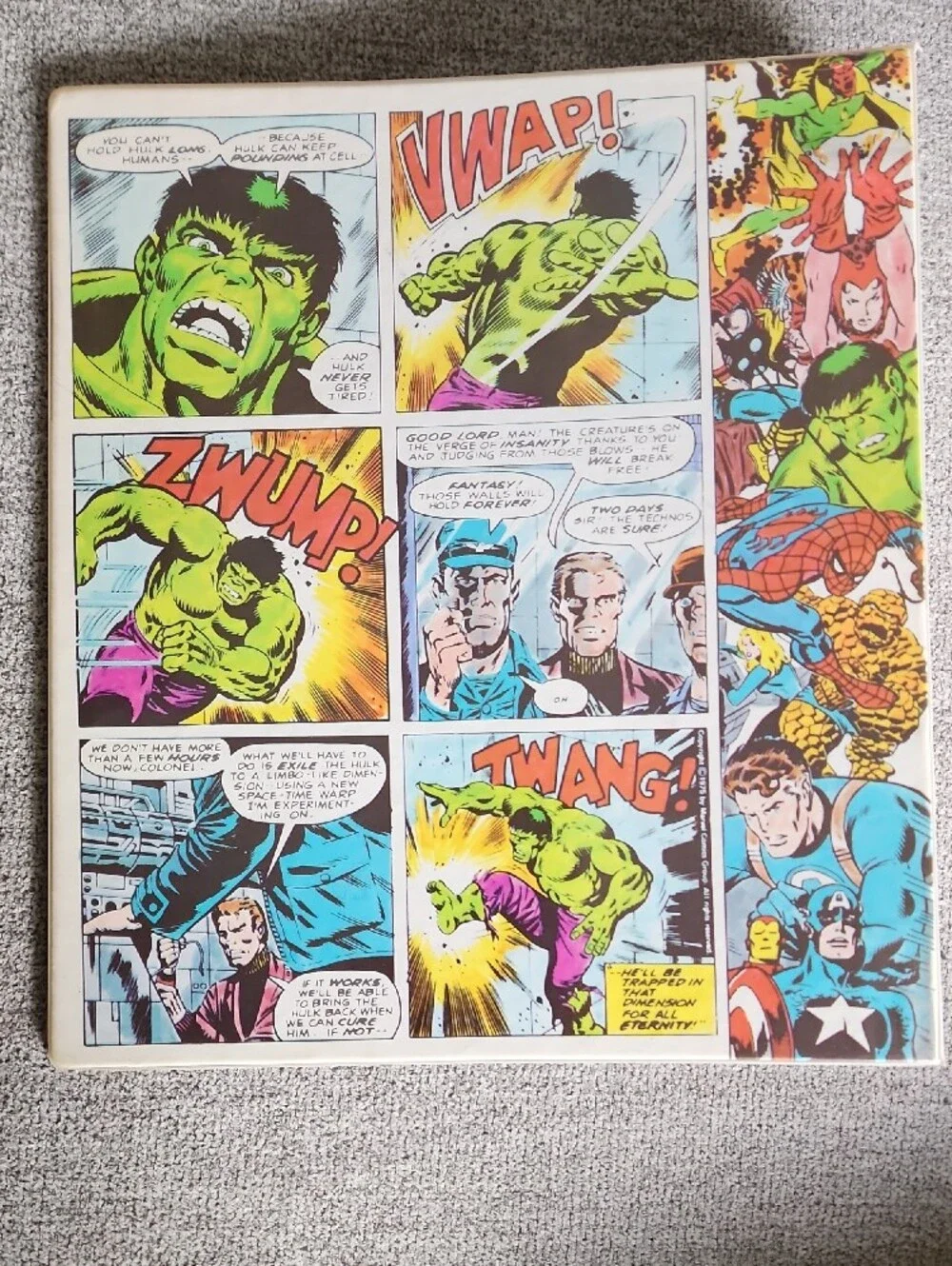 Vintage 1977 Mead Marvel Comics Hulk #189 3-ring Plastic binder